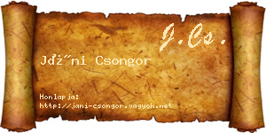 Jáni Csongor névjegykártya