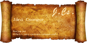 Jáni Csongor névjegykártya