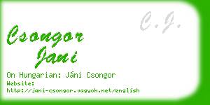 csongor jani business card
