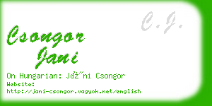 csongor jani business card